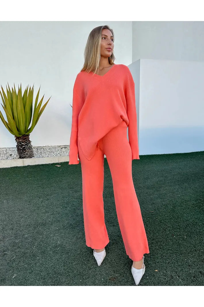 Ava Knit Set Tangerine