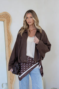 Sadie Bomber Jacket Chocolate