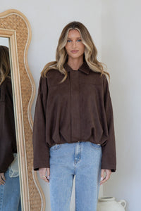 Sadie Bomber Jacket Chocolate