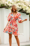 Lola Abstract Mini Dress Red