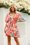 Lola Abstract Mini Dress Red