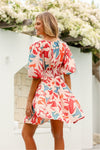 Lola Abstract Mini Dress Red