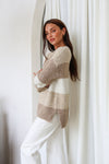 Stripe Slouch Knit Mocha/Latte