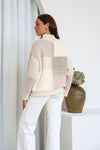 St Moritz Patchwork Knit Latte/Ivory