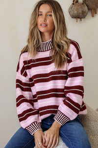 Stanford Multi Stripe Knit Pink/Wine
