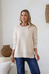 Fluffy Canyon Split Knit Latte