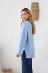 Fluffy Canyon Split Knit Blue