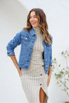 Harper Denim Jacket Dark Blue
