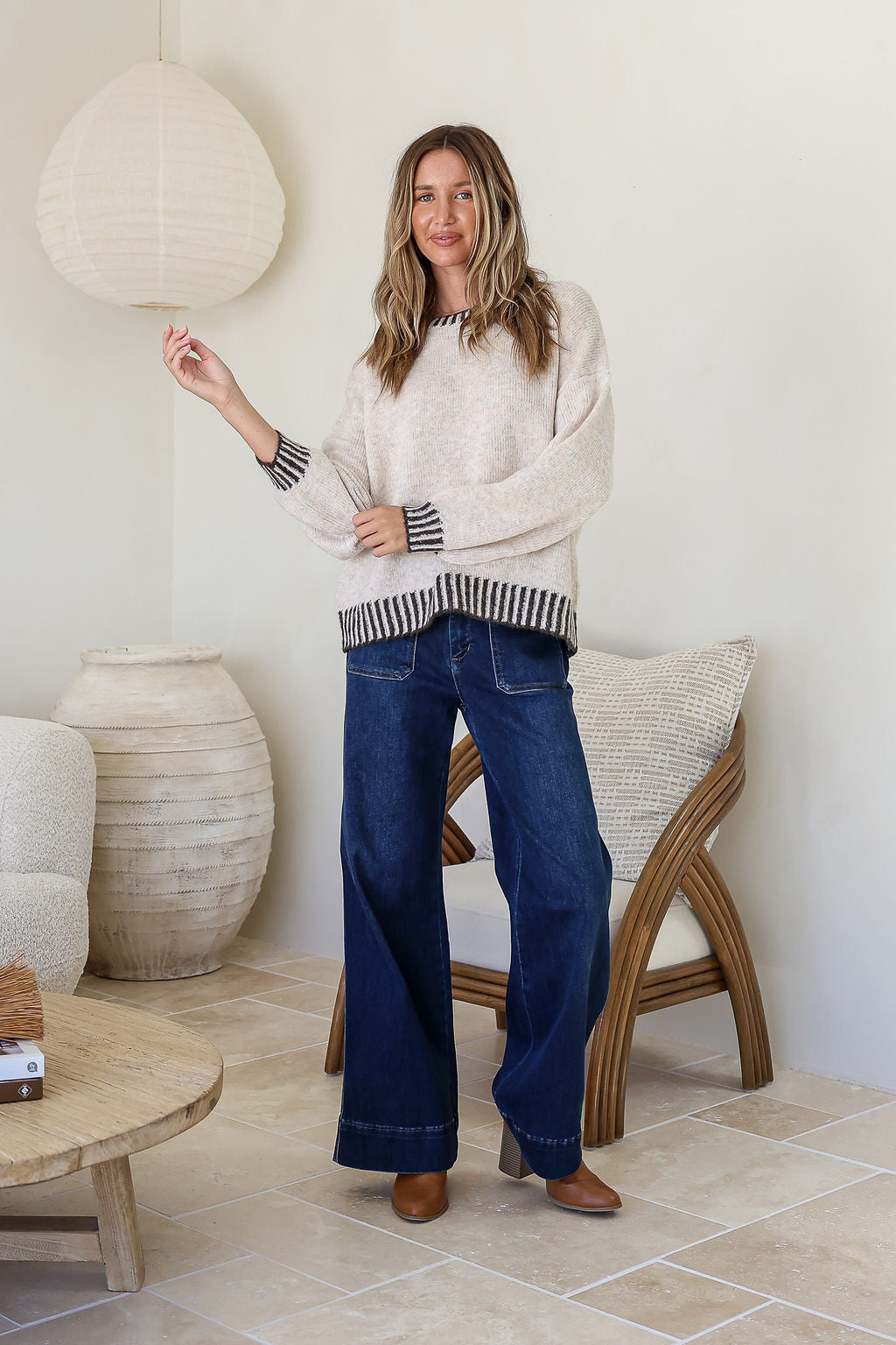 Tilly Stitch Crew Knit Latte