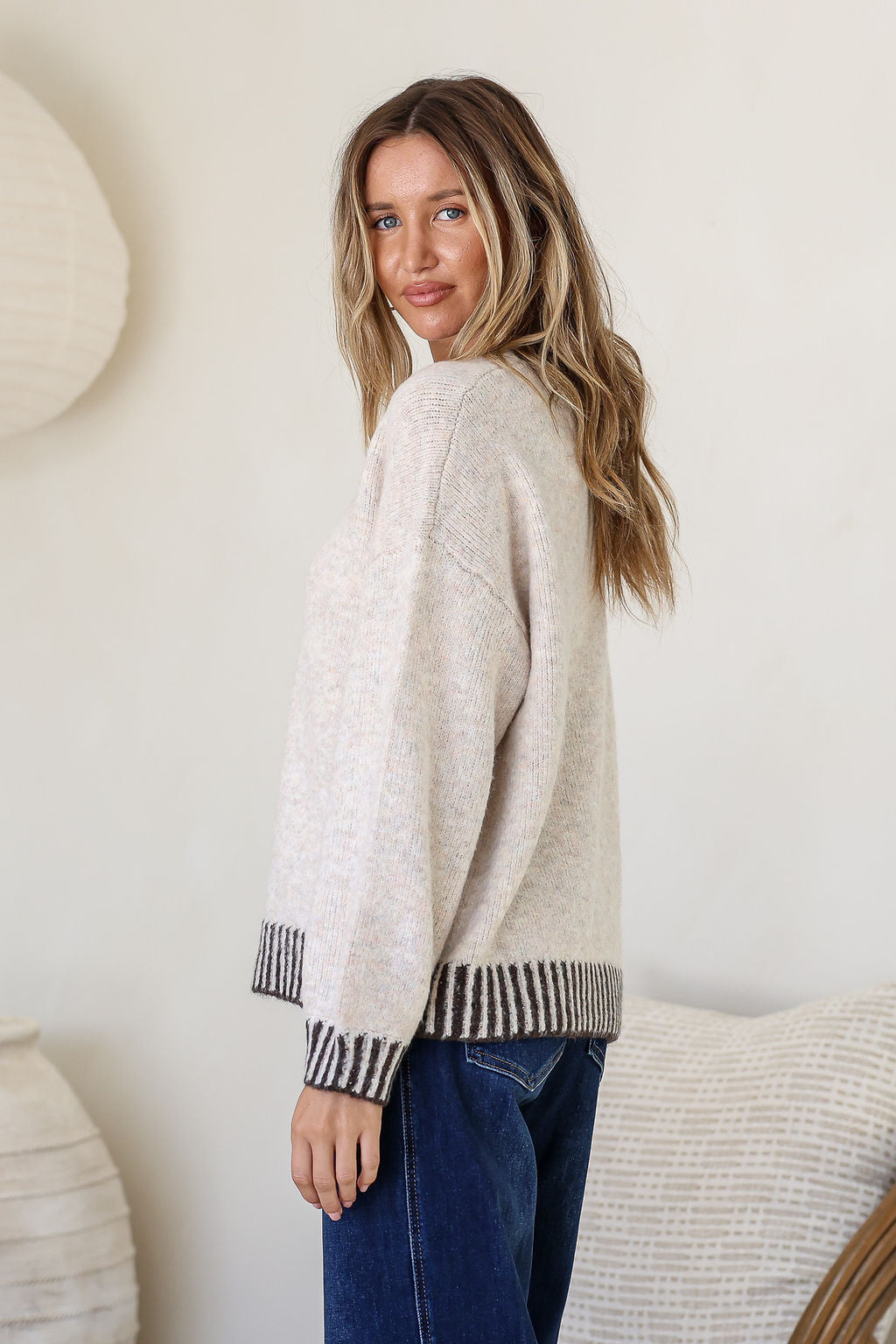 Tilly Stitch Crew Knit Latte