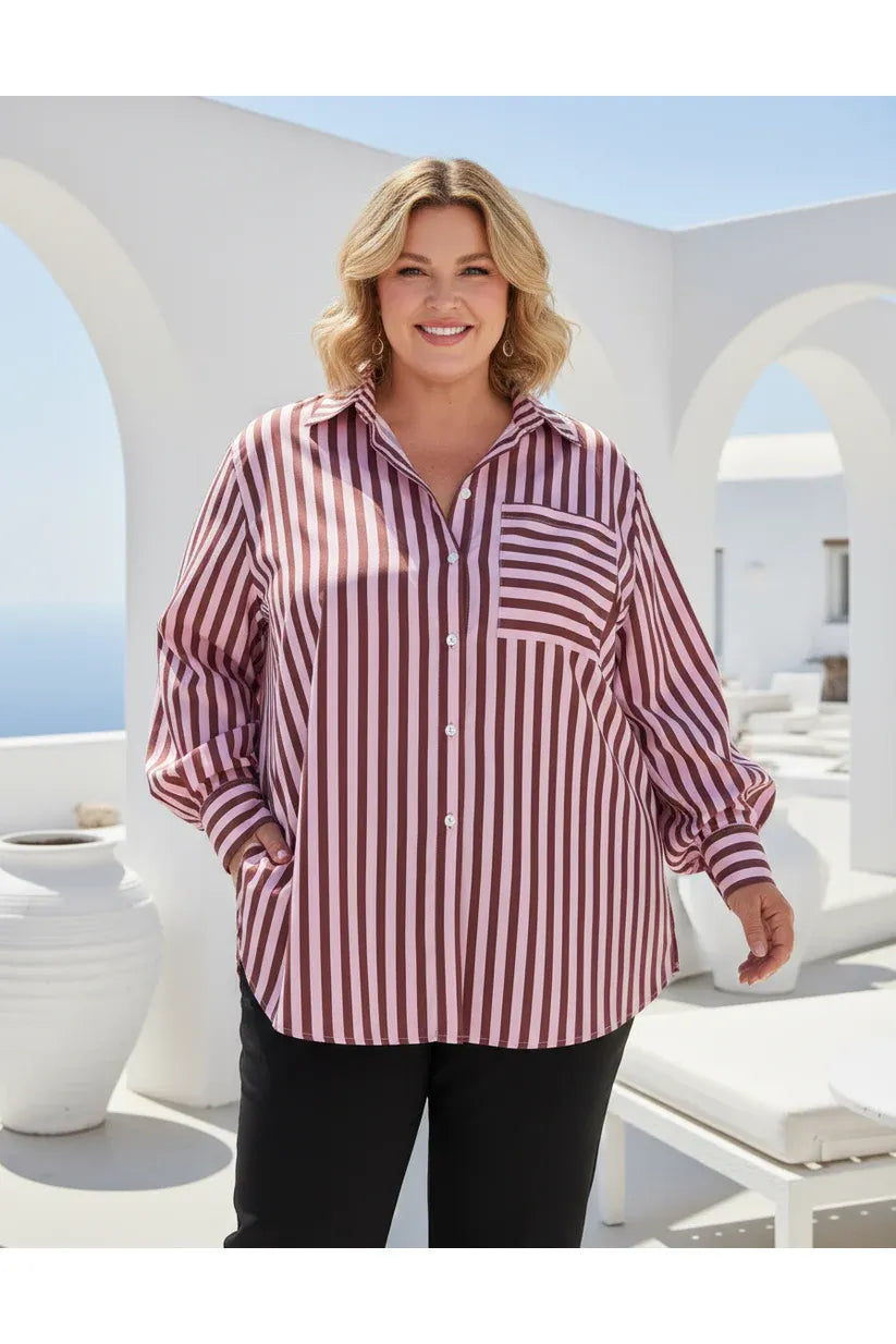 Stripe Shirt Chocolate