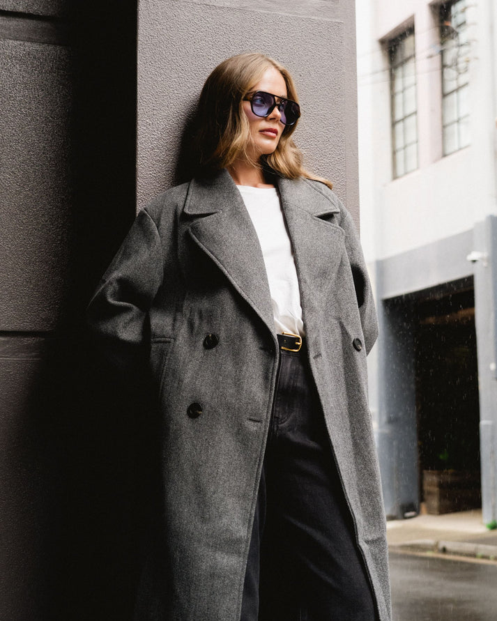 Sasha Longline Coat Grey