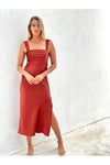 Selena Midi Dress Rust