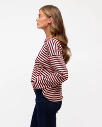 Tuck Tee Long Sleeve Pink/Burgundy