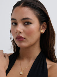 Clover Embellished 18K Gold Plated Necklace Gold