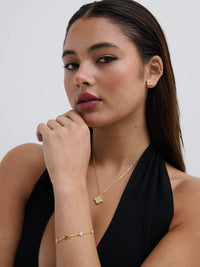 Clover Embellished 18K Gold Plated Necklace Gold