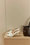 Petracca Heeled Mules White