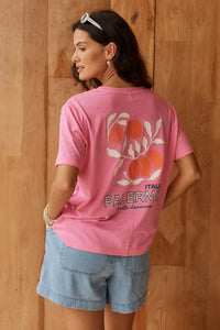 Ellia Print Tee Pink