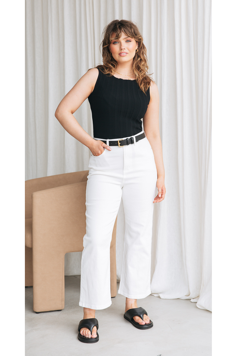 Lilly Boat Neck Tank Black