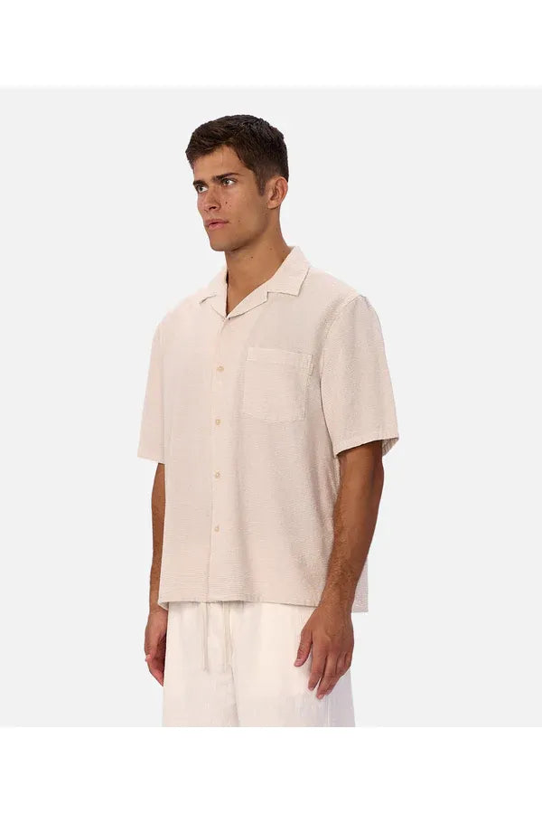 The Striped Marbella SS Shirt Shallot/Off White