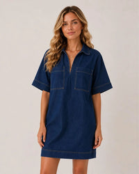 Gigi Collar Denim Dress