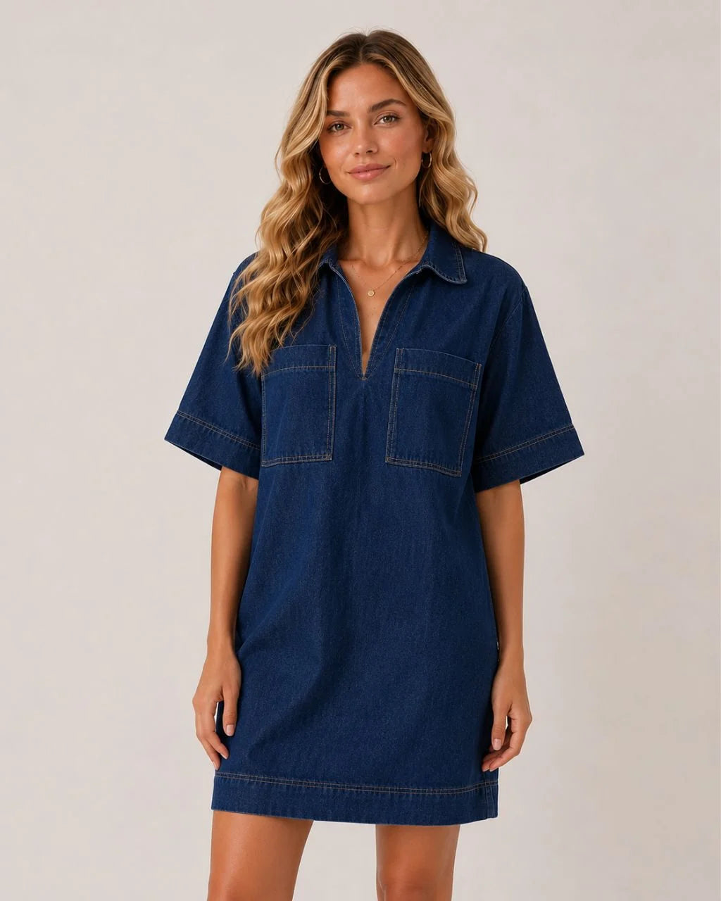 Gigi Collar Denim Dress