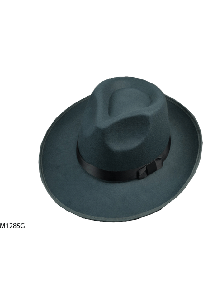 Men's Fedora Hat Grey Satin