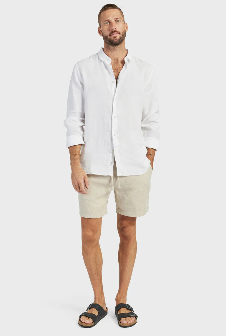 Mick Linen L/S Shirt White