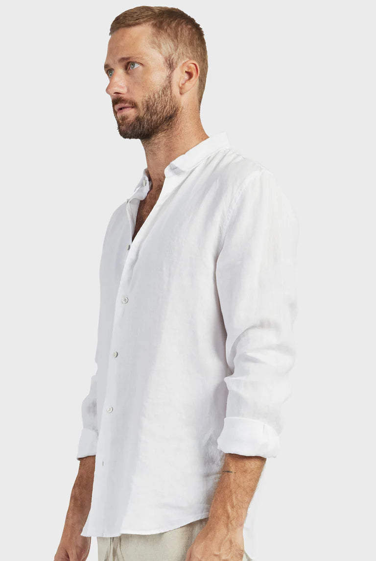 Mick Linen L/S Shirt White