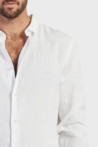 Mick Linen L/S Shirt White