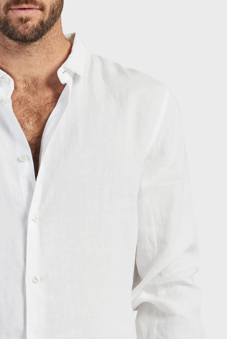 Mick Linen L/S Shirt White