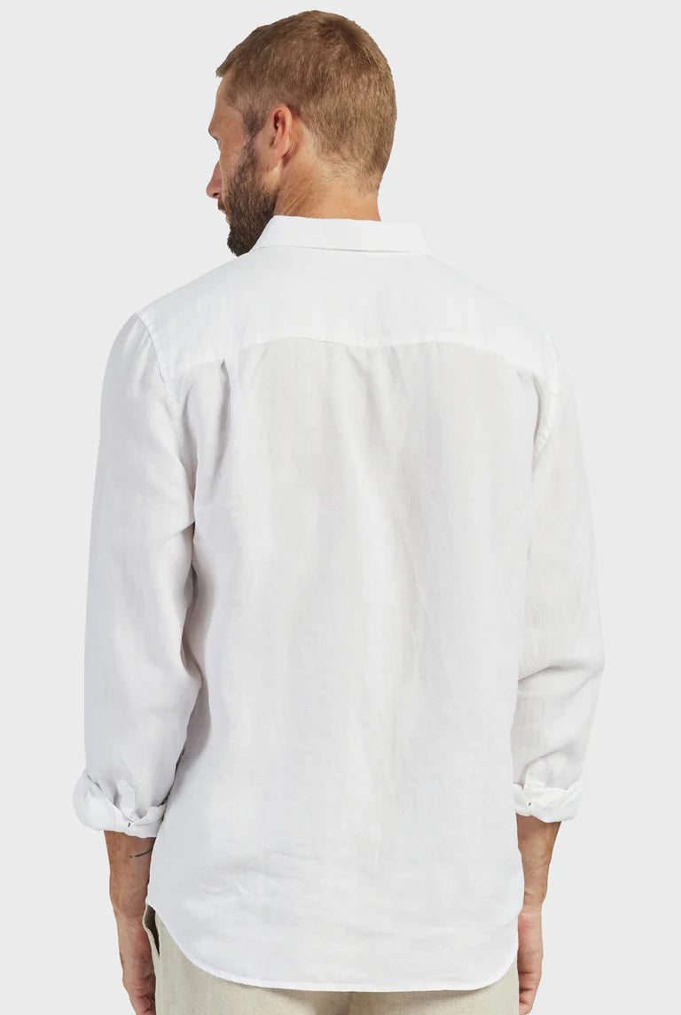 Mick Linen L/S Shirt White