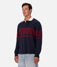 The Striped Knitted Rugby Navy
