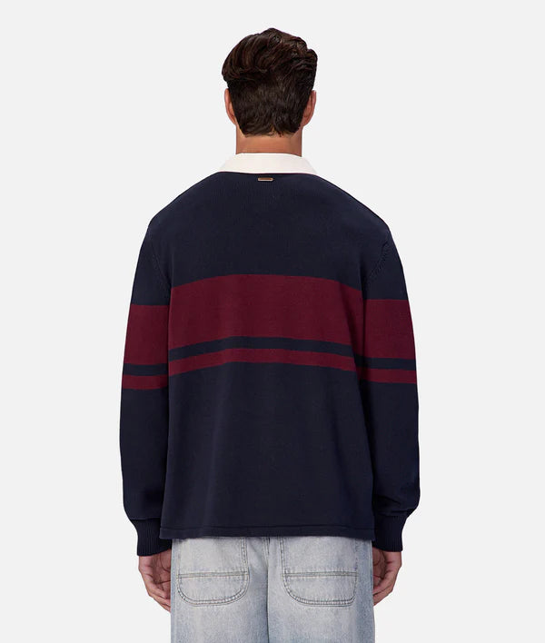 The Striped Knitted Rugby Navy