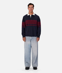 The Striped Knitted Rugby Navy