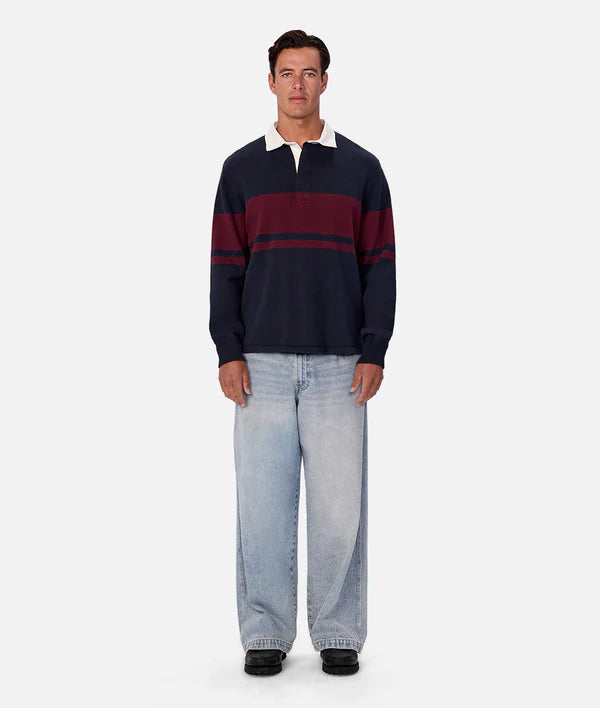 The Striped Knitted Rugby Navy