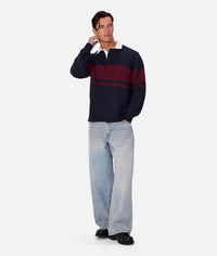 The Striped Knitted Rugby Navy