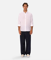 St Martins L/S Linen Shirt White