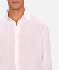 St Martins L/S Linen Shirt White