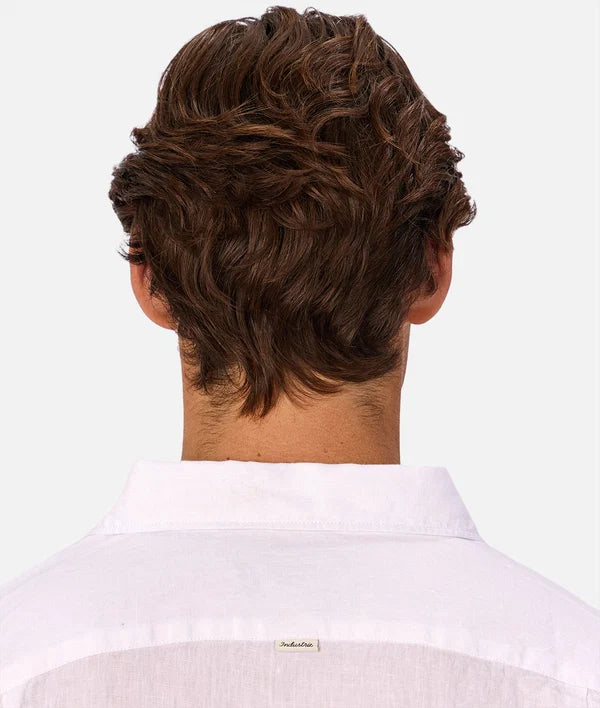 St Martins L/S Linen Shirt White