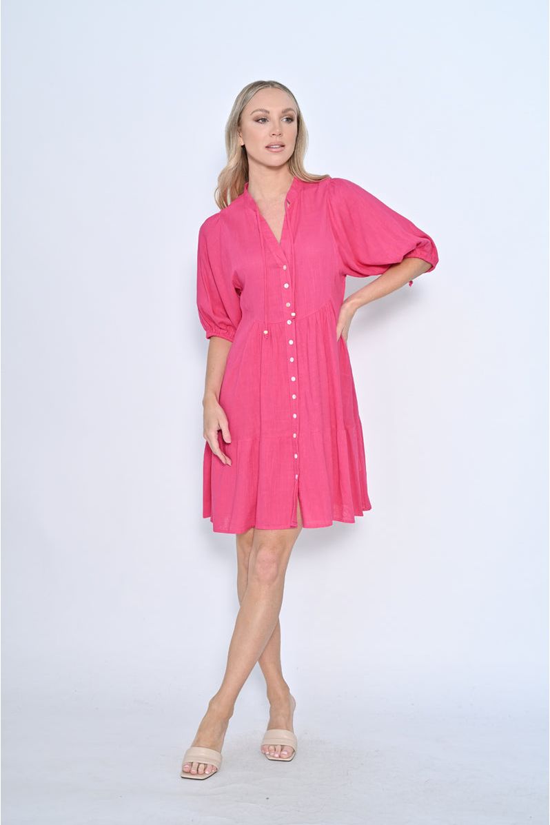 Amine Dress Hot Pink