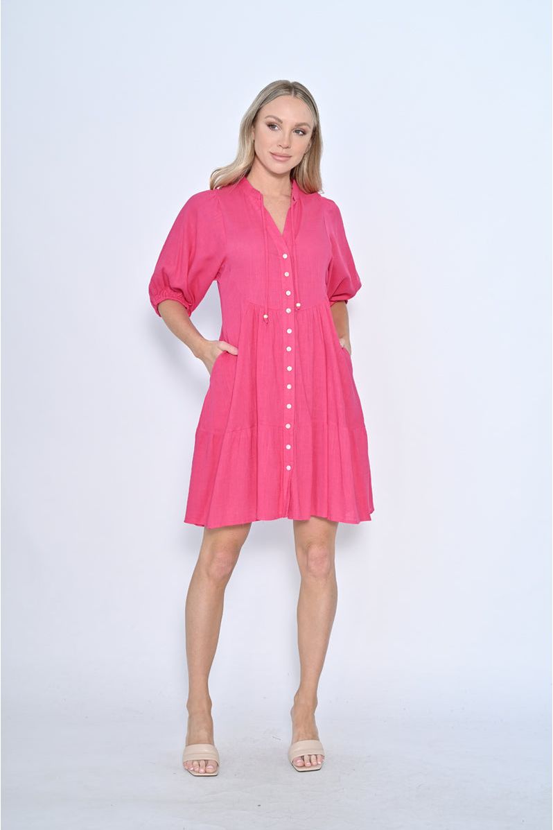 Amine Dress Hot Pink