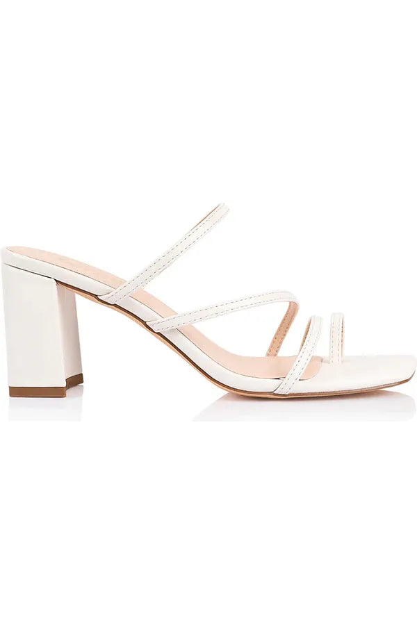 Nature Block Heel Mules Chalk