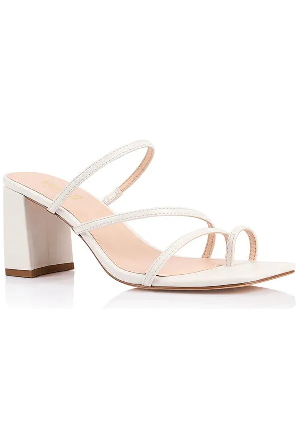 Nature Block Heel Mules Chalk