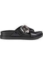 Oscar Chunky Slide Black Croc
