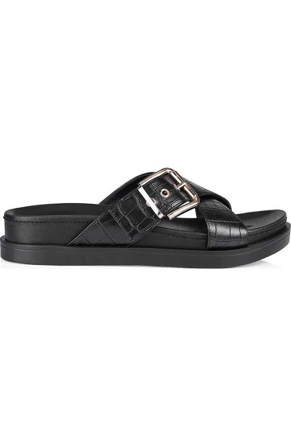 Oscar Chunky Slide Black Croc