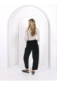 Leo Barrel Corduroy Jeans Black