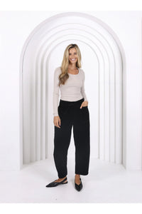 Leo Barrel Corduroy Jeans Black