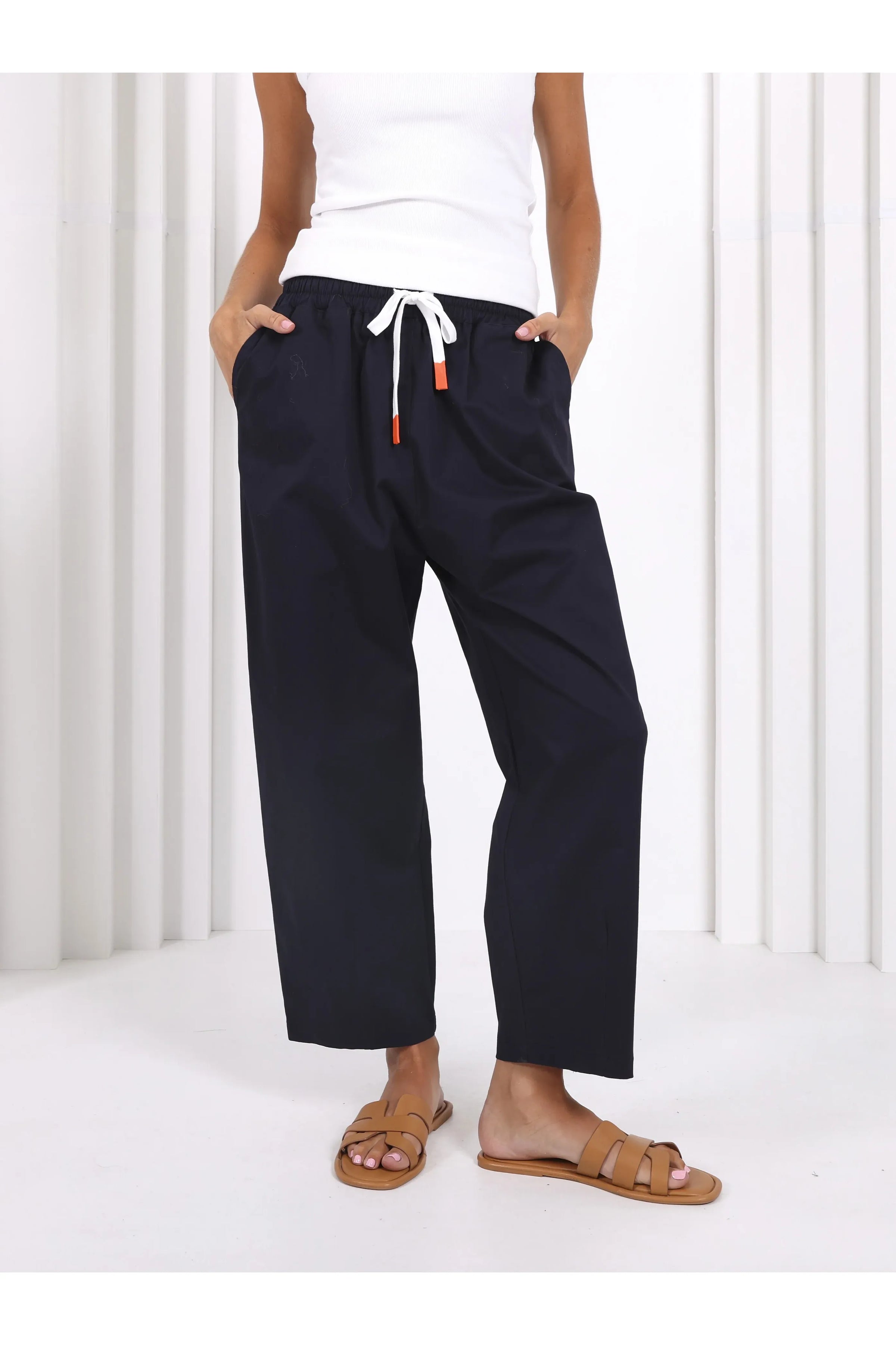 Charlie Barrel Pant Navy