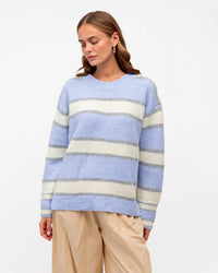 Catie Stripe Knit Blue